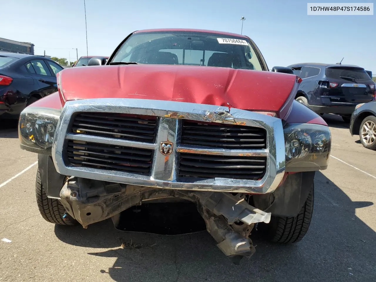 2007 Dodge Dakota Quad Slt VIN: 1D7HW48P47S174586 Lot: 70750484