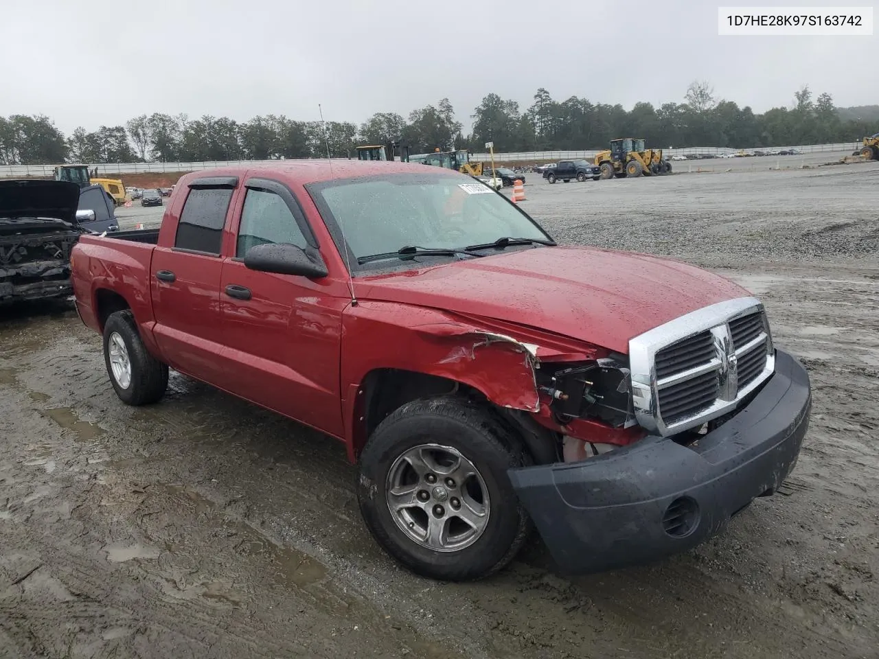 2007 Dodge Dakota Quad VIN: 1D7HE28K97S163742 Lot: 71705674