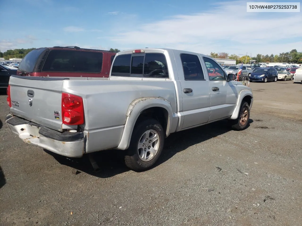 2007 Dodge Dakota Quad Slt VIN: 1D7HW48P27S253738 Lot: 72704954