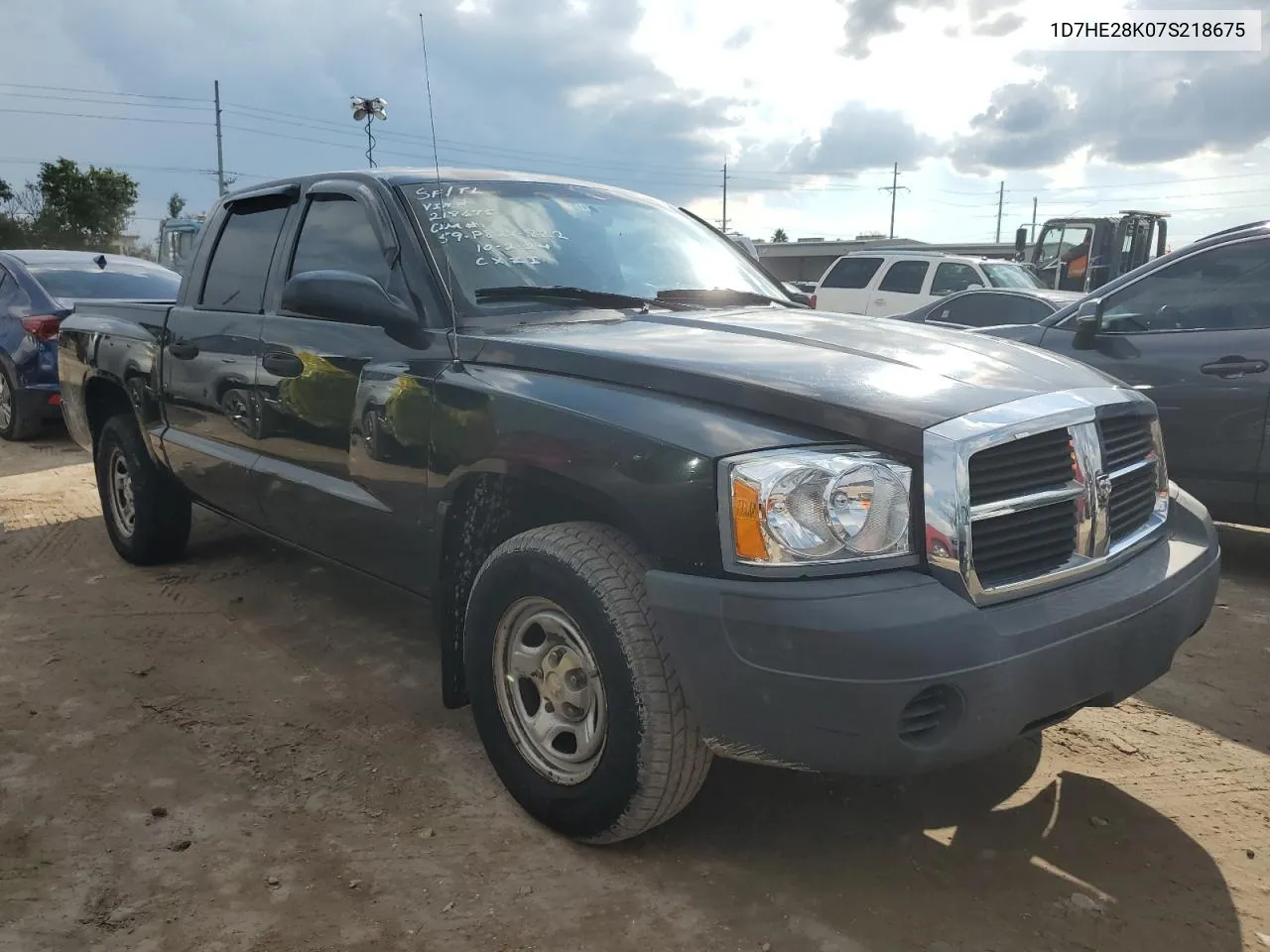 2007 Dodge Dakota Quad VIN: 1D7HE28K07S218675 Lot: 74332984