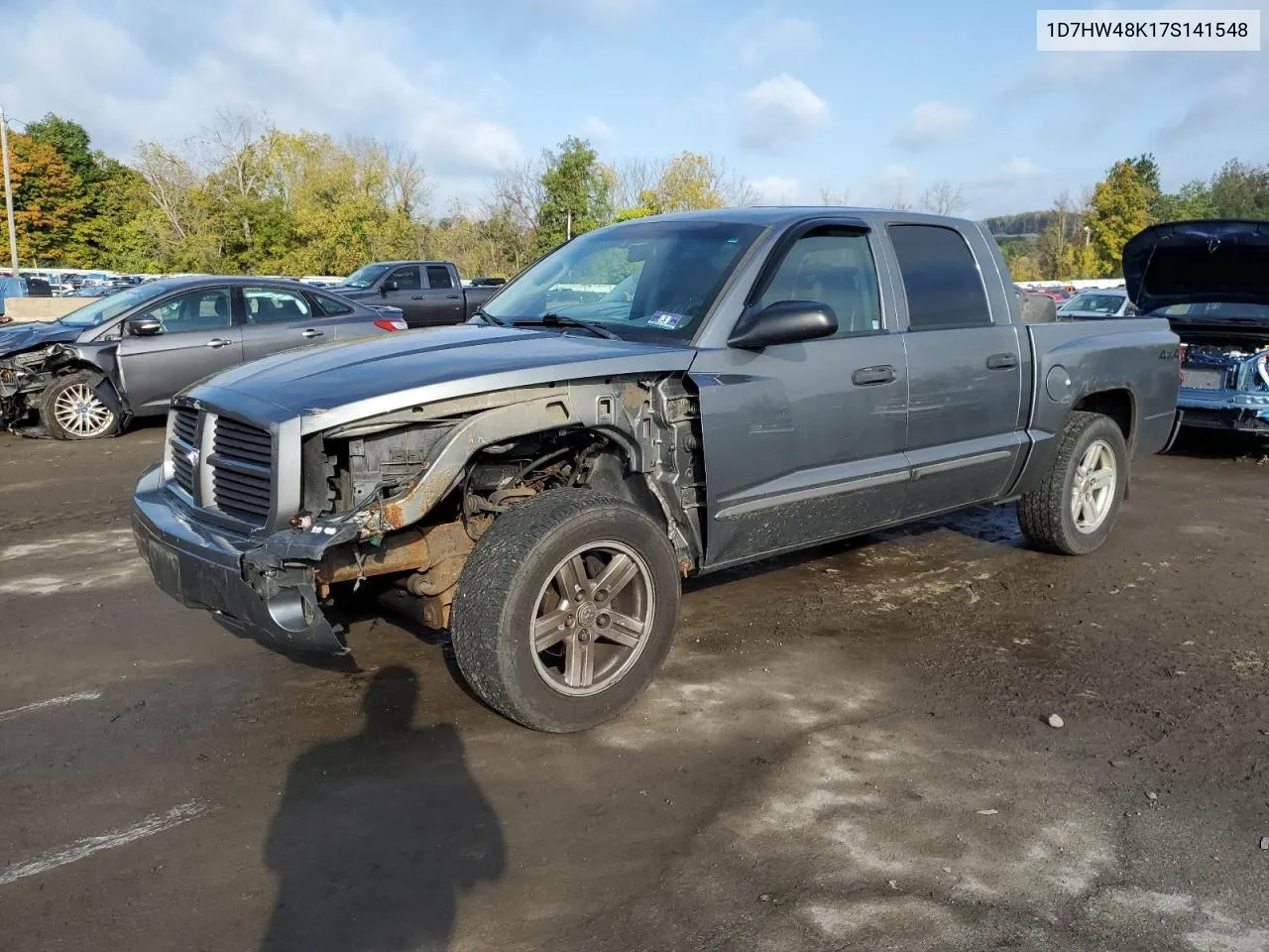 2007 Dodge Dakota Quad Slt VIN: 1D7HW48K17S141548 Lot: 74875484