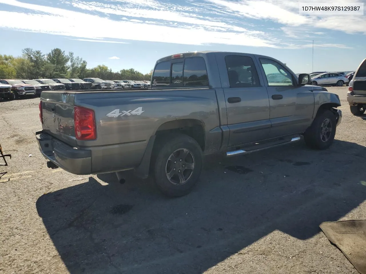 2007 Dodge Dakota Quad Slt VIN: 1D7HW48K97S129387 Lot: 74878664