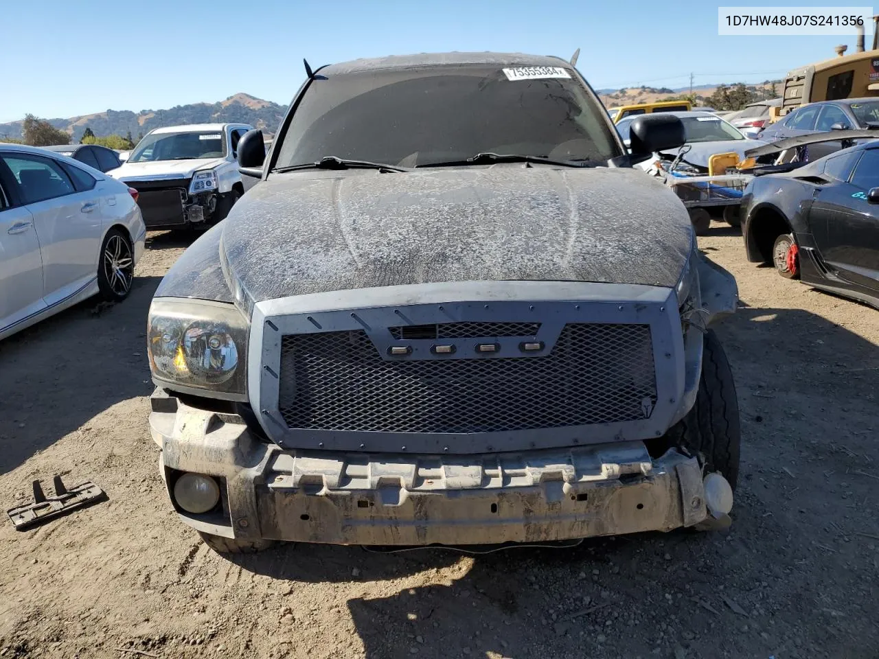 2007 Dodge Dakota Quad Slt VIN: 1D7HW48J07S241356 Lot: 75355384