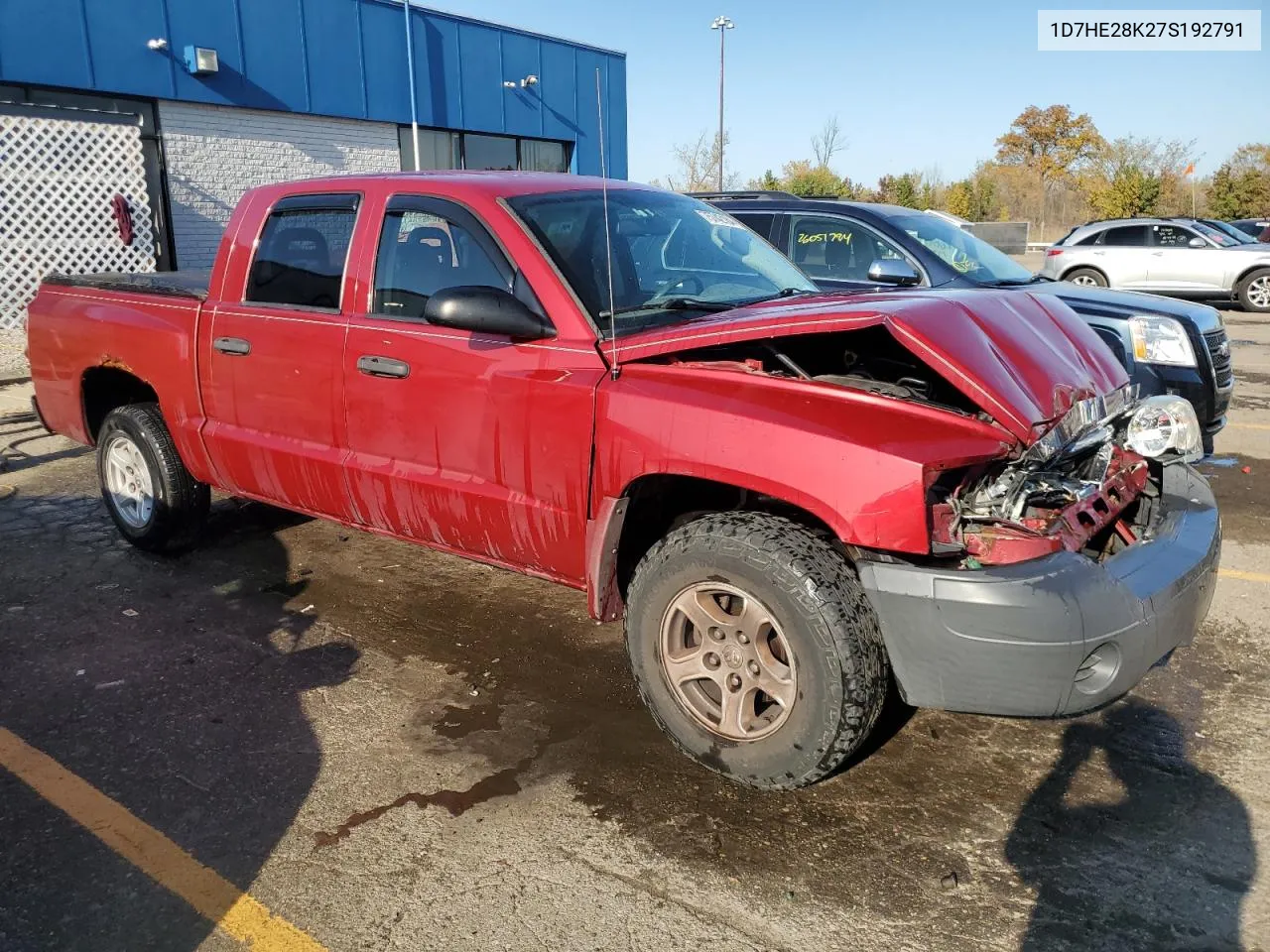 2007 Dodge Dakota Quad VIN: 1D7HE28K27S192791 Lot: 75742184