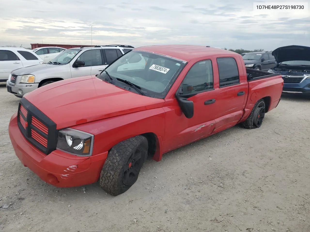 2007 Dodge Dakota Quad Slt VIN: 1D7HE48P27S198730 Lot: 79836574