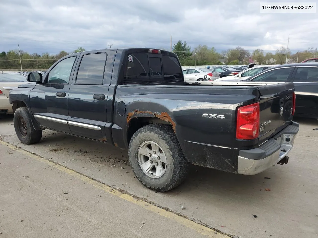 2008 Dodge Dakota Quad Laramie VIN: 1D7HW58N08S633022 Lot: 48106124