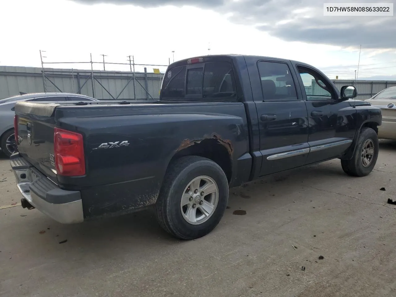 2008 Dodge Dakota Quad Laramie VIN: 1D7HW58N08S633022 Lot: 48106124