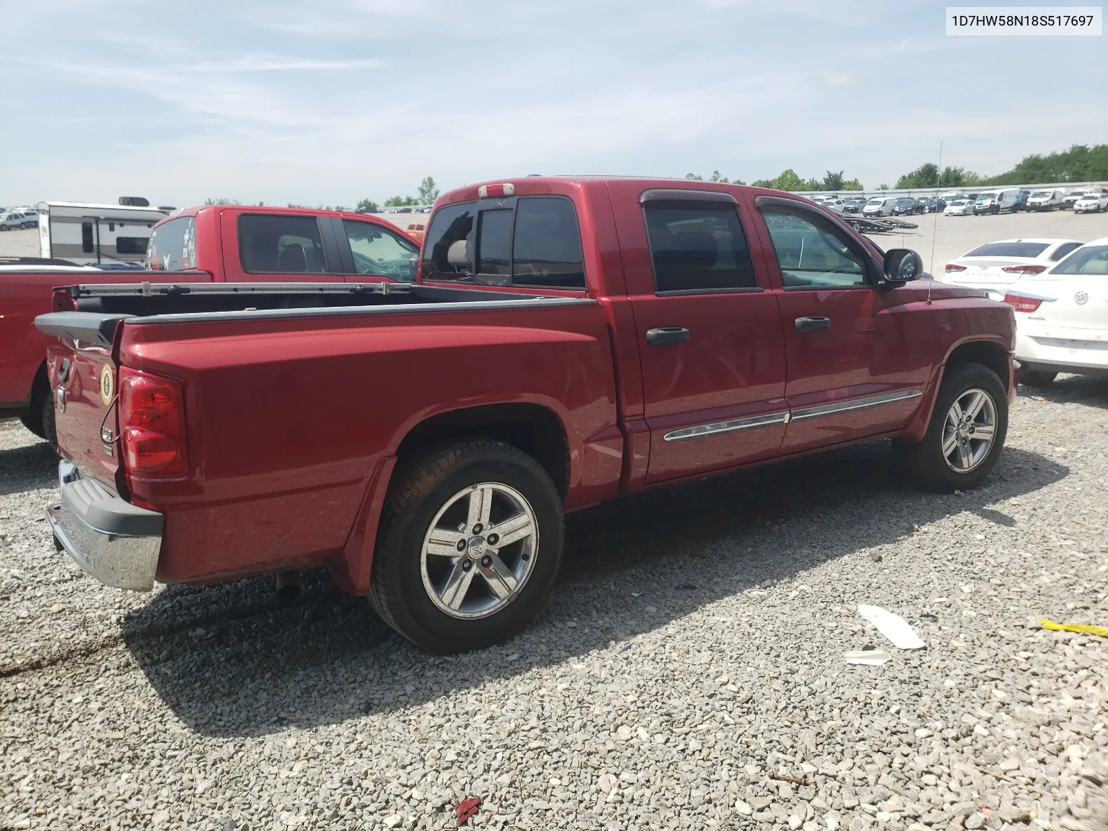 2008 Dodge Dakota Quad Laramie VIN: 1D7HW58N18S517697 Lot: 61007934