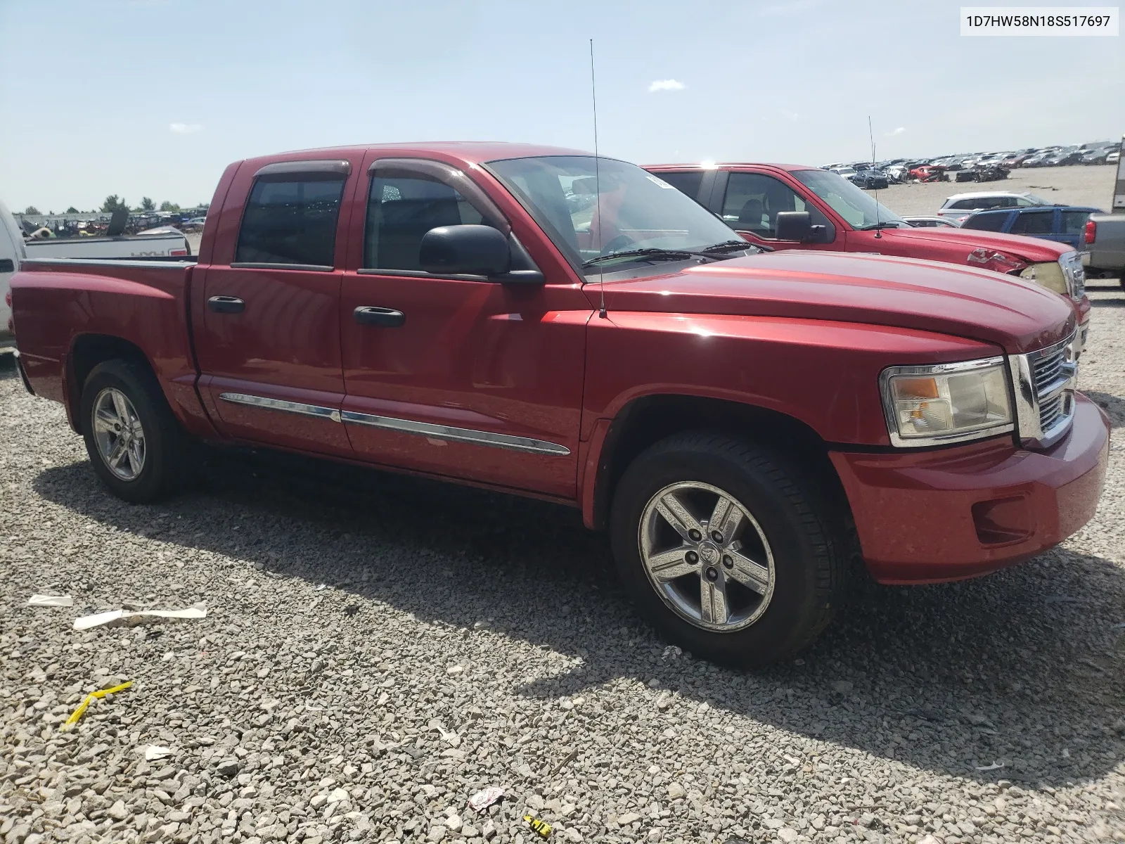 2008 Dodge Dakota Quad Laramie VIN: 1D7HW58N18S517697 Lot: 61007934