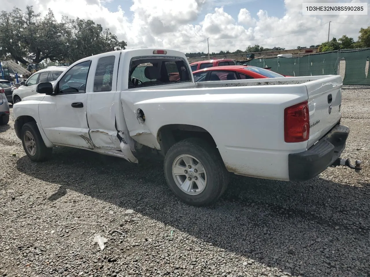 2008 Dodge Dakota Sxt VIN: 1D3HE32N08S590285 Lot: 70613174