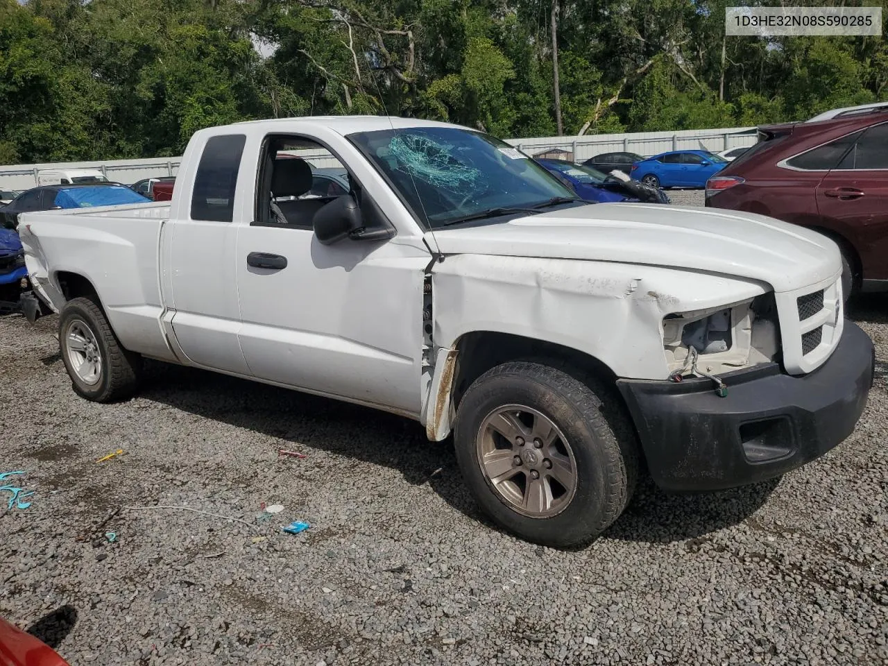 2008 Dodge Dakota Sxt VIN: 1D3HE32N08S590285 Lot: 70613174