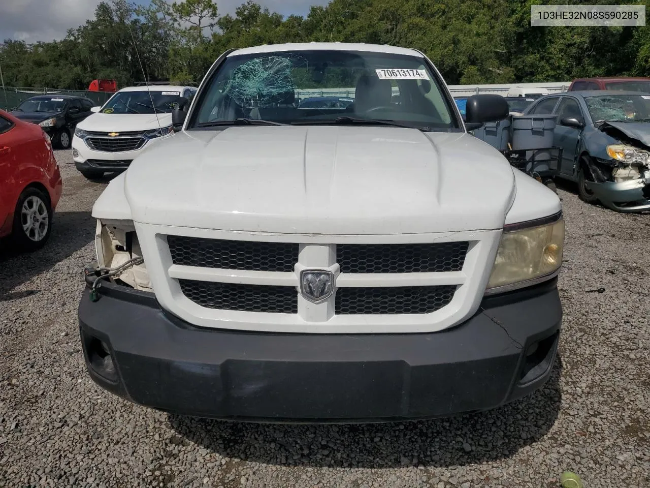 2008 Dodge Dakota Sxt VIN: 1D3HE32N08S590285 Lot: 70613174