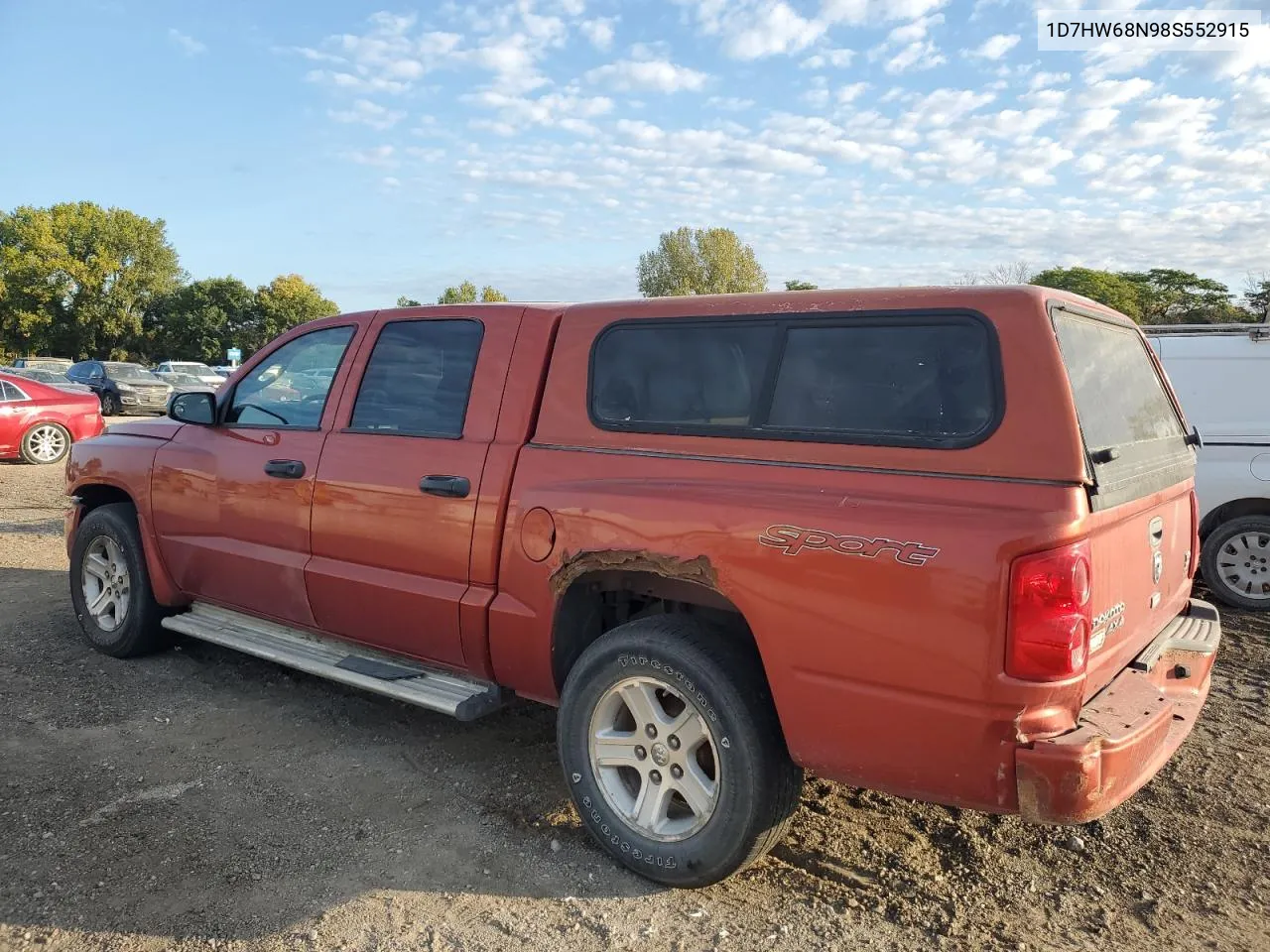 2008 Dodge Dakota Sport VIN: 1D7HW68N98S552915 Lot: 72292374