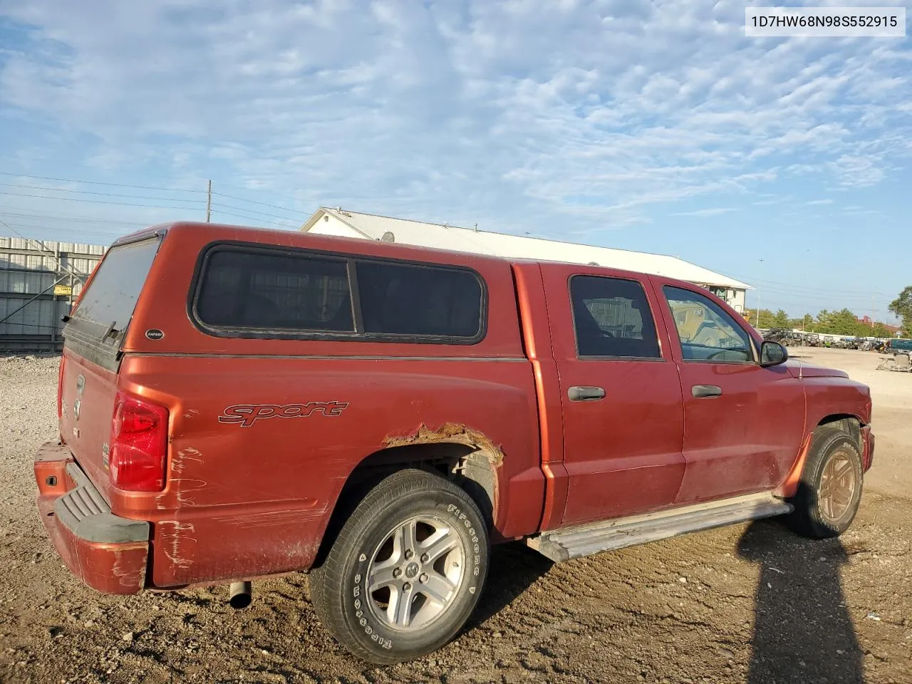 2008 Dodge Dakota Sport VIN: 1D7HW68N98S552915 Lot: 72292374