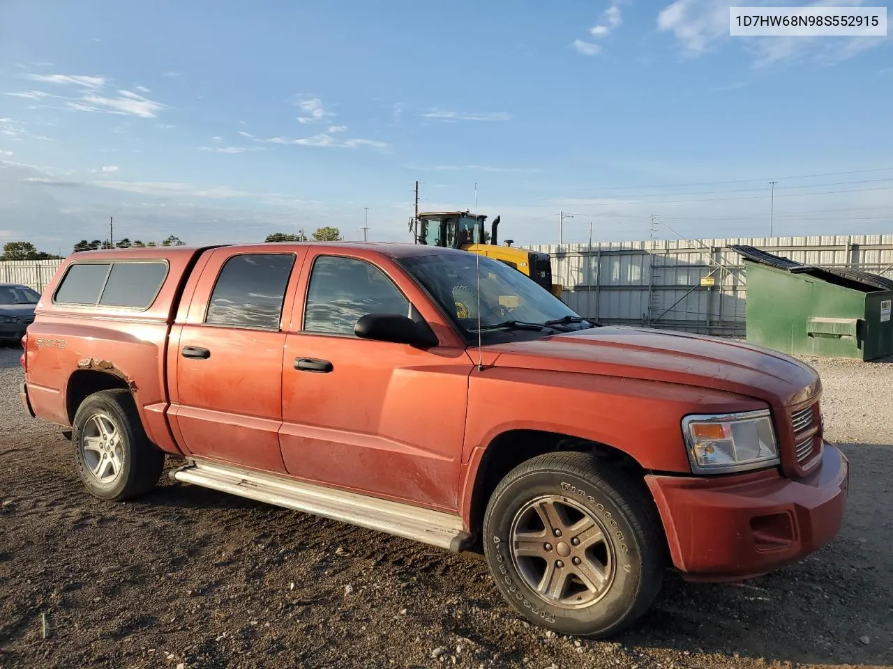 2008 Dodge Dakota Sport VIN: 1D7HW68N98S552915 Lot: 72292374