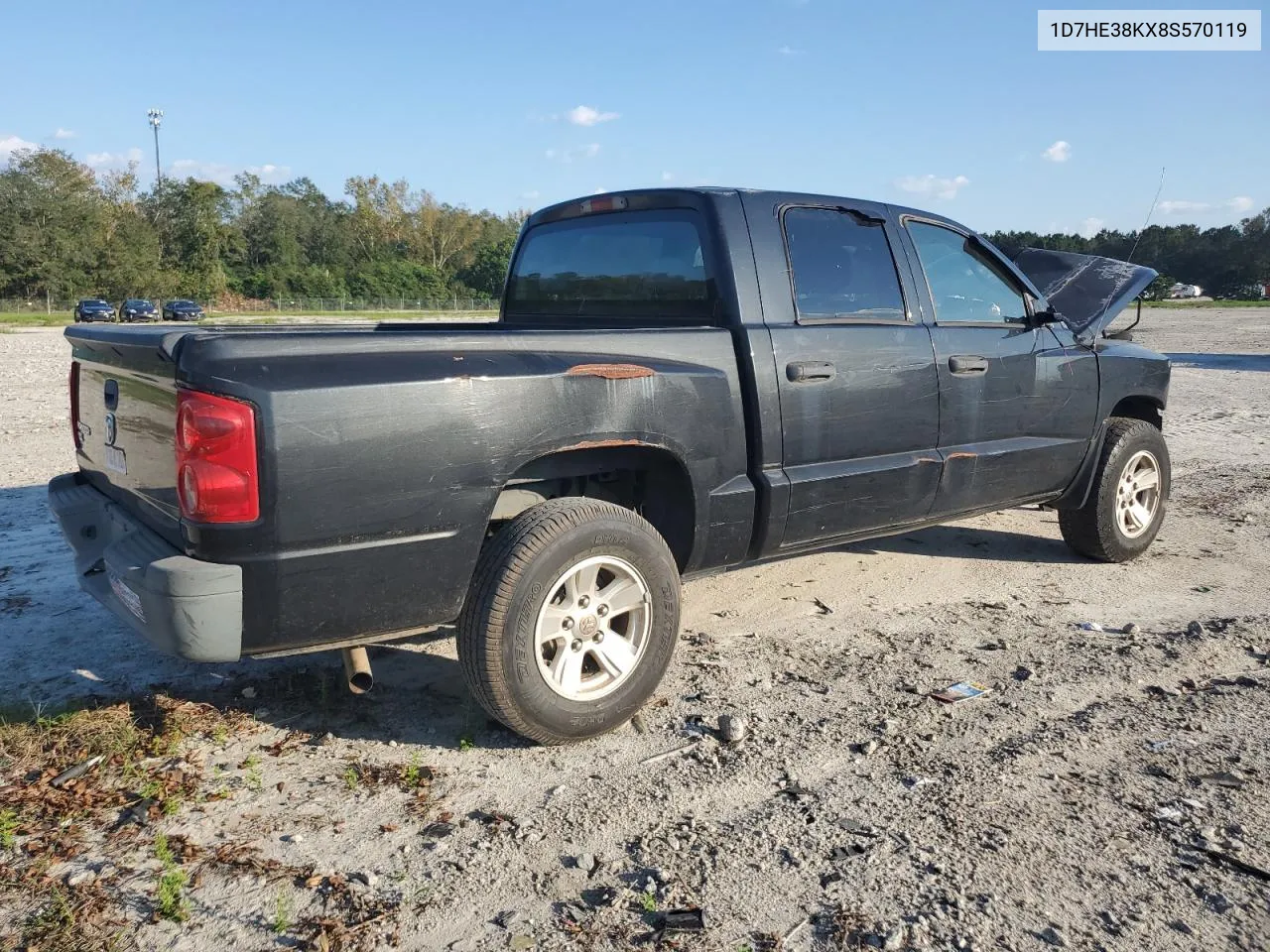 2008 Dodge Dakota Sxt VIN: 1D7HE38KX8S570119 Lot: 74081024