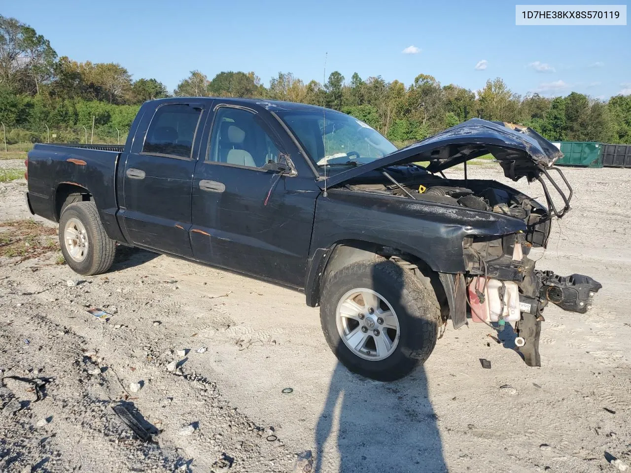 2008 Dodge Dakota Sxt VIN: 1D7HE38KX8S570119 Lot: 74081024