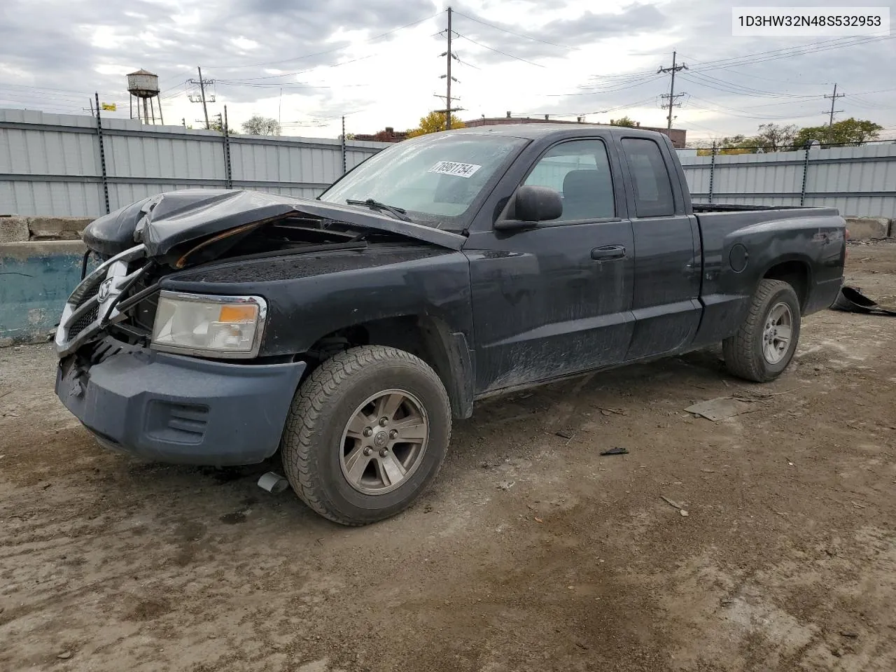 2008 Dodge Dakota Sxt VIN: 1D3HW32N48S532953 Lot: 76981754