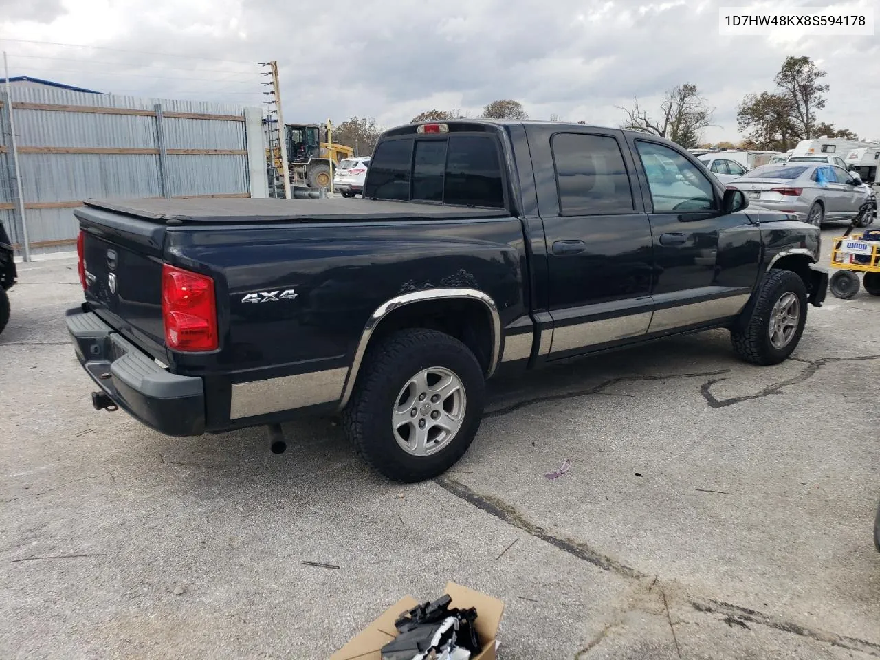 2008 Dodge Dakota Quad Slt VIN: 1D7HW48KX8S594178 Lot: 77591894