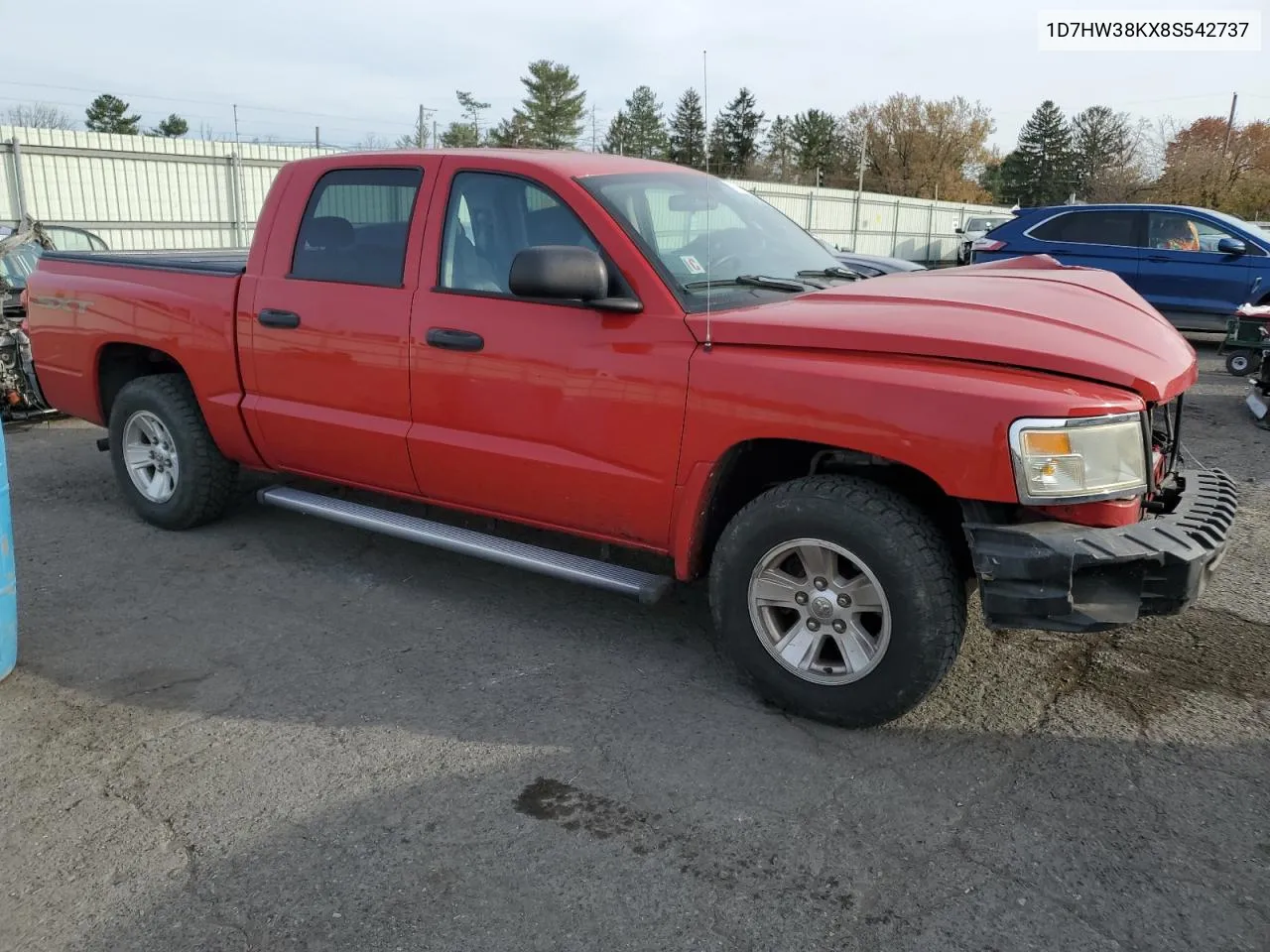 2008 Dodge Dakota Sxt VIN: 1D7HW38KX8S542737 Lot: 78130834