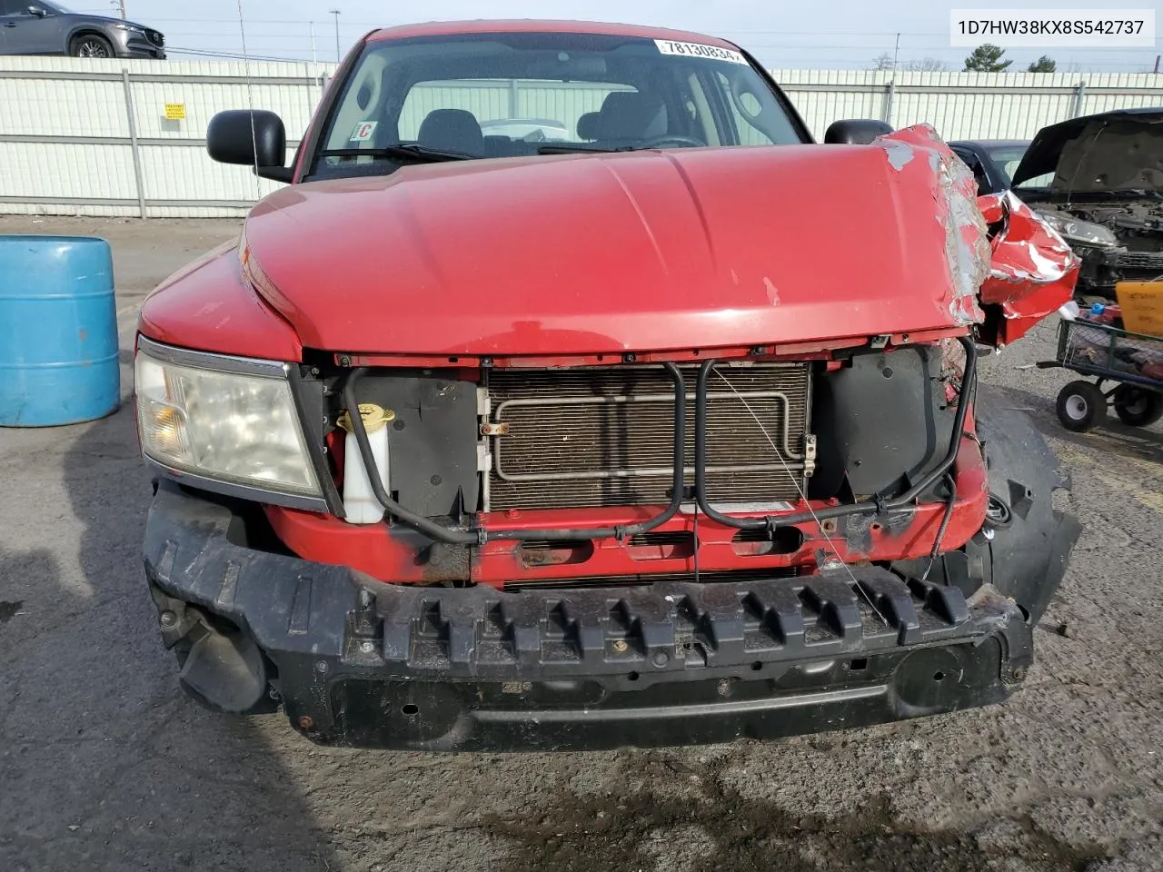 2008 Dodge Dakota Sxt VIN: 1D7HW38KX8S542737 Lot: 78130834