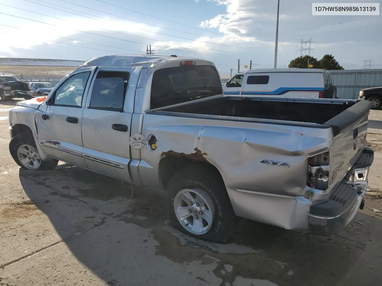 2008 Dodge Dakota Quad Laramie VIN: 1D7HW58N98S613139 Lot: 80116114