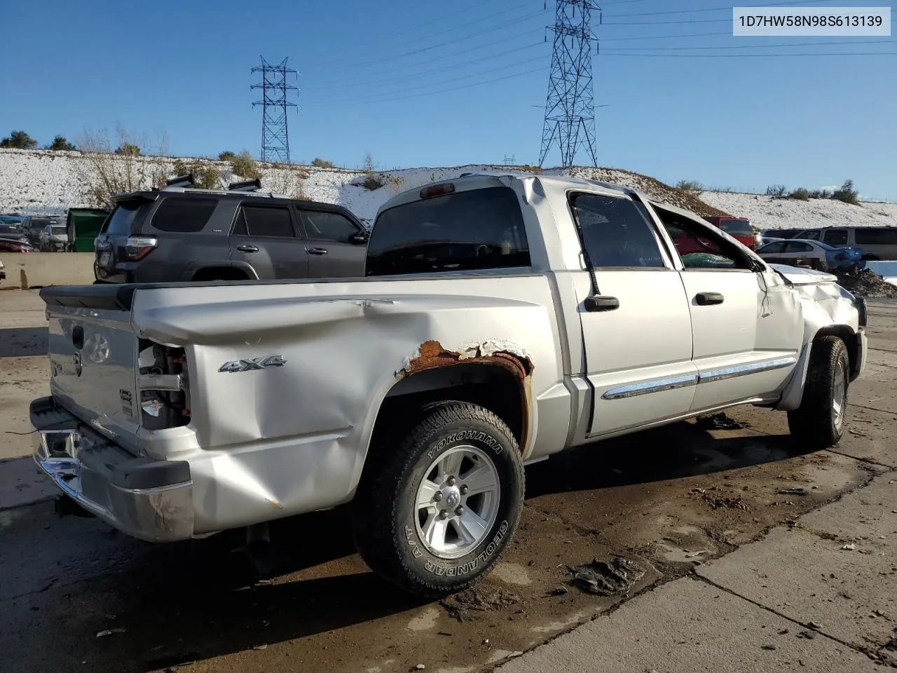 2008 Dodge Dakota Quad Laramie VIN: 1D7HW58N98S613139 Lot: 80116114