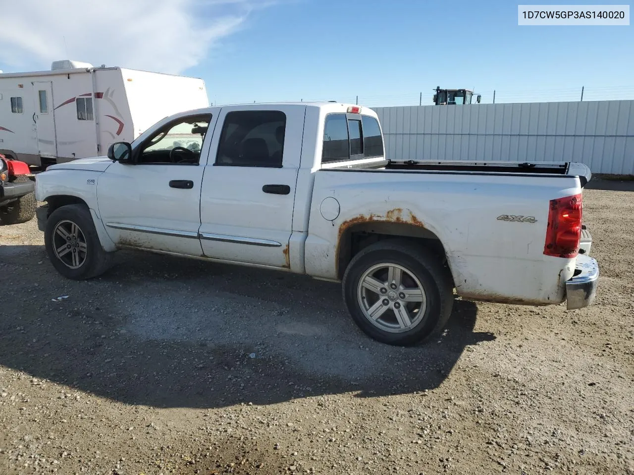 2010 Dodge Dakota Laramie VIN: 1D7CW5GP3AS140020 Lot: 76813194