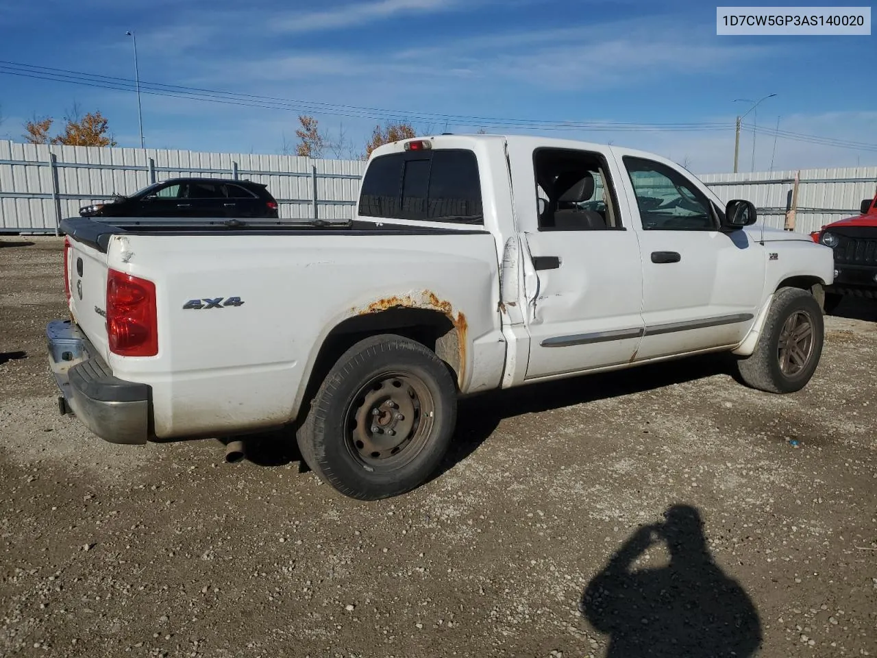 1D7CW5GP3AS140020 2010 Dodge Dakota Laramie