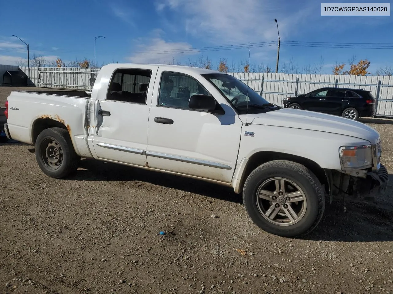 2010 Dodge Dakota Laramie VIN: 1D7CW5GP3AS140020 Lot: 76813194