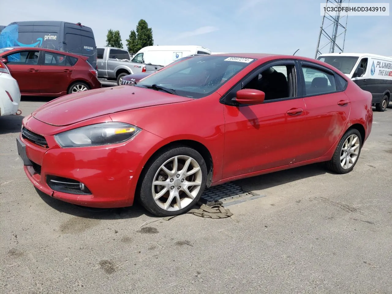 2013 Dodge Dart Sxt VIN: 1C3CDFBH6DD343910 Lot: 59597274