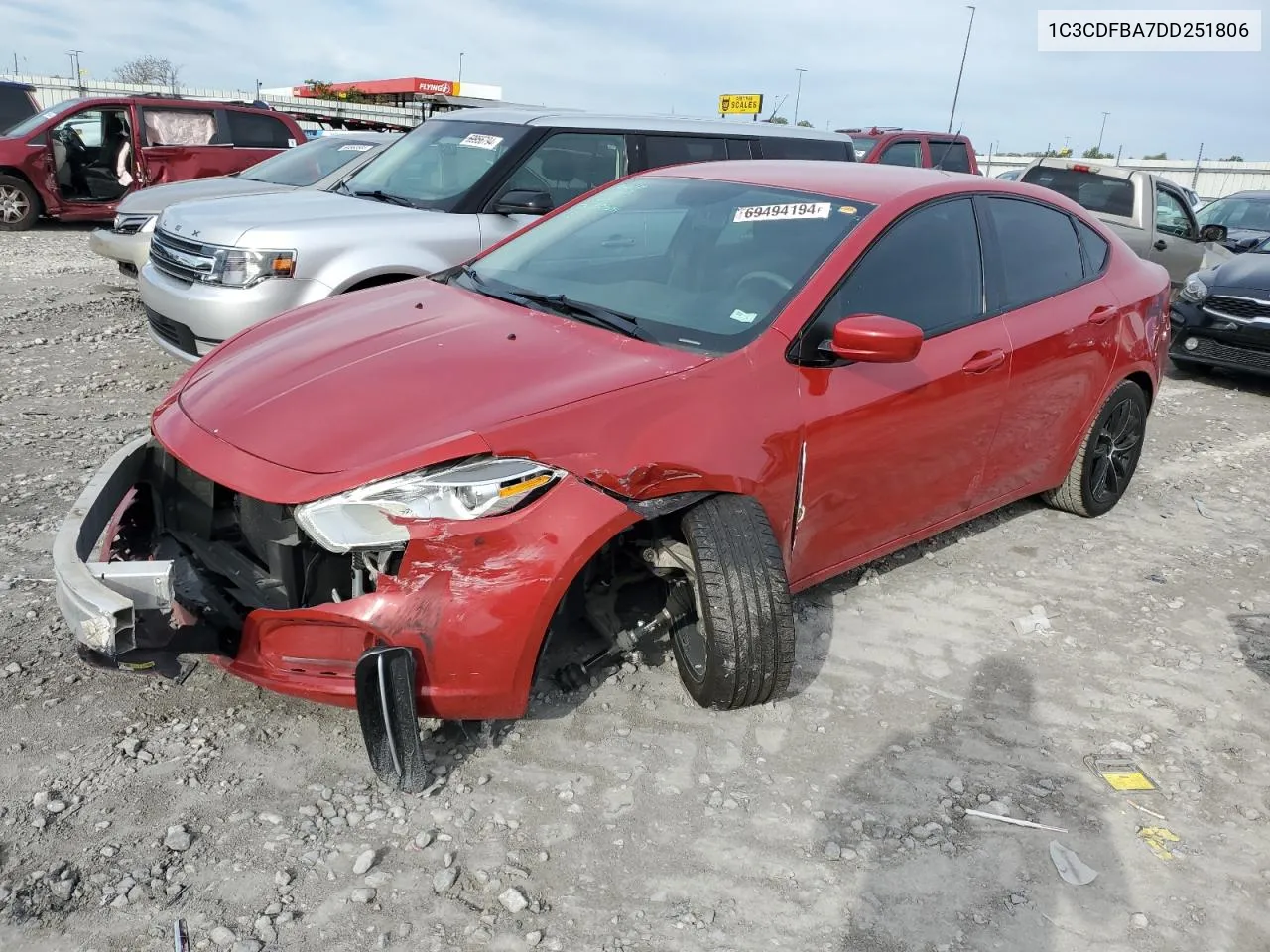 2013 Dodge Dart Sxt VIN: 1C3CDFBA7DD251806 Lot: 69494194