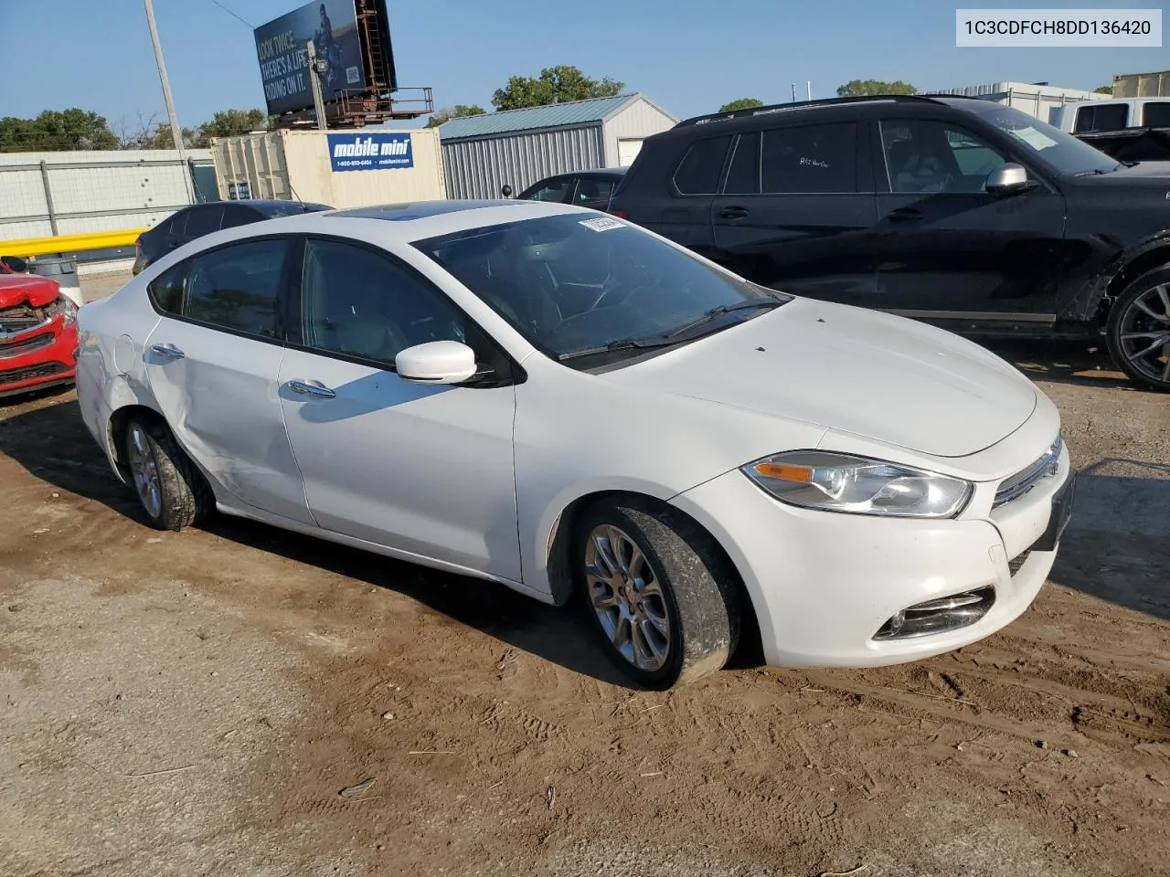 2013 Dodge Dart Limited VIN: 1C3CDFCH8DD136420 Lot: 70252564