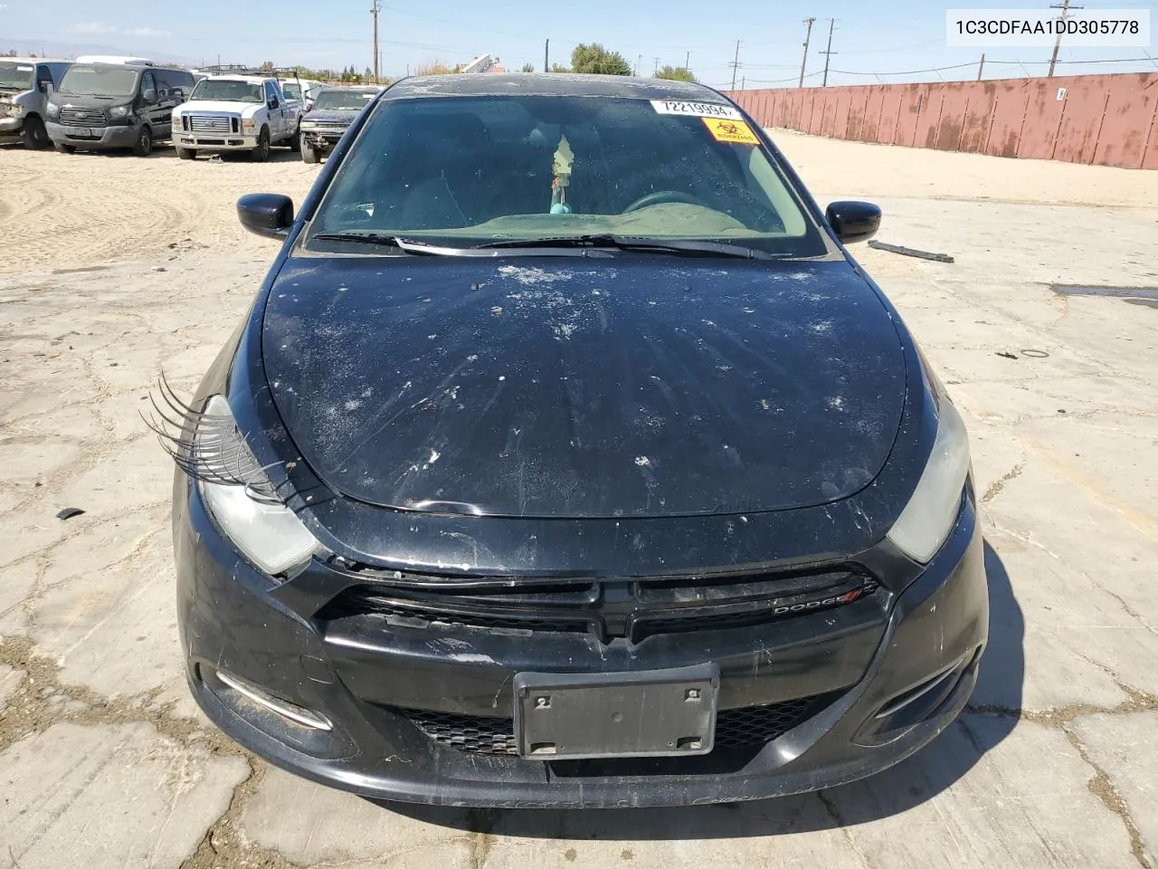 2013 Dodge Dart Se VIN: 1C3CDFAA1DD305778 Lot: 72219994