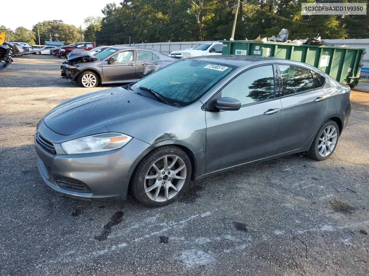 2013 Dodge Dart Sxt VIN: 1C3CDFBA3DD199350 Lot: 72466574