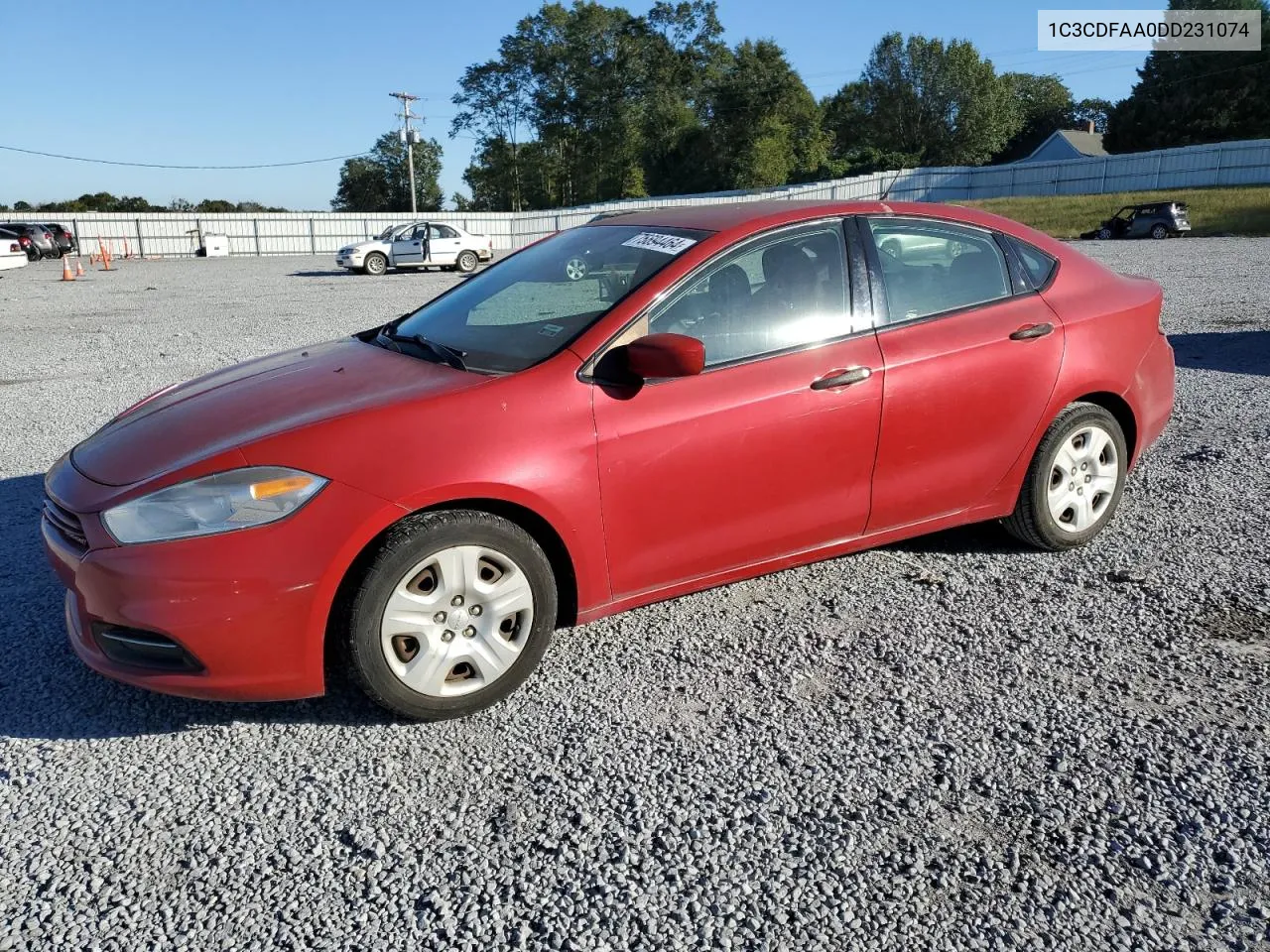 2013 Dodge Dart Se VIN: 1C3CDFAA0DD231074 Lot: 75694464