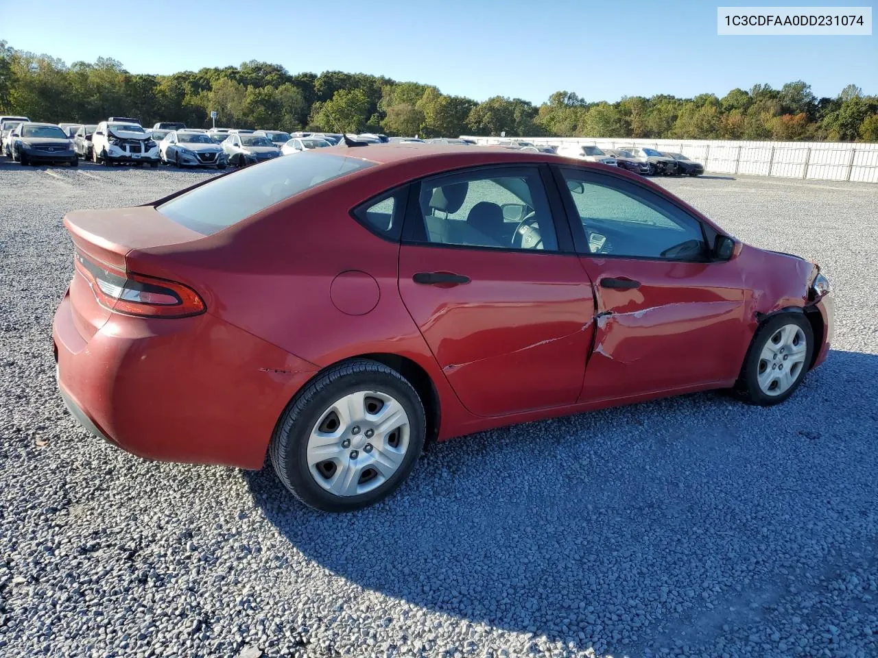 2013 Dodge Dart Se VIN: 1C3CDFAA0DD231074 Lot: 75694464