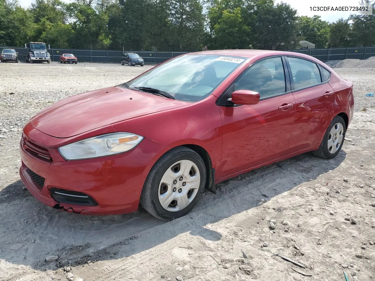 2014 Dodge Dart Se VIN: 1C3CDFAA0ED723492 Lot: 66840274