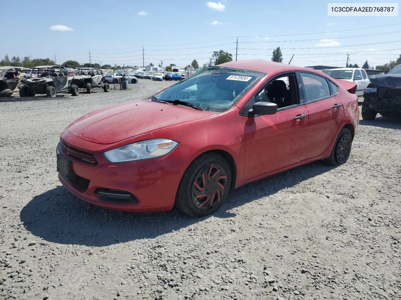 2014 Dodge Dart Se VIN: 1C3CDFAA2ED768787 Lot: 67470934