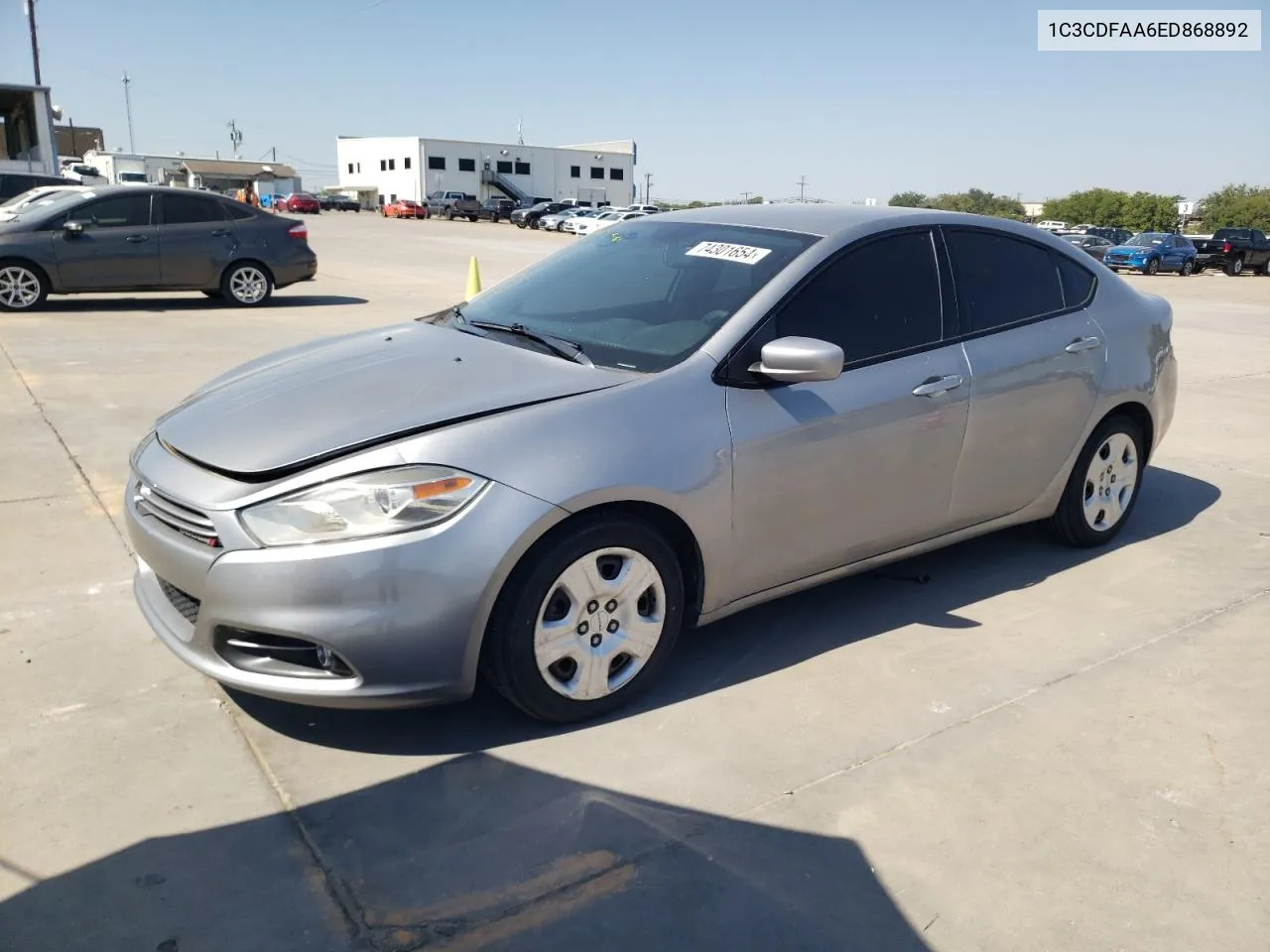 2014 Dodge Dart Se VIN: 1C3CDFAA6ED868892 Lot: 74301654