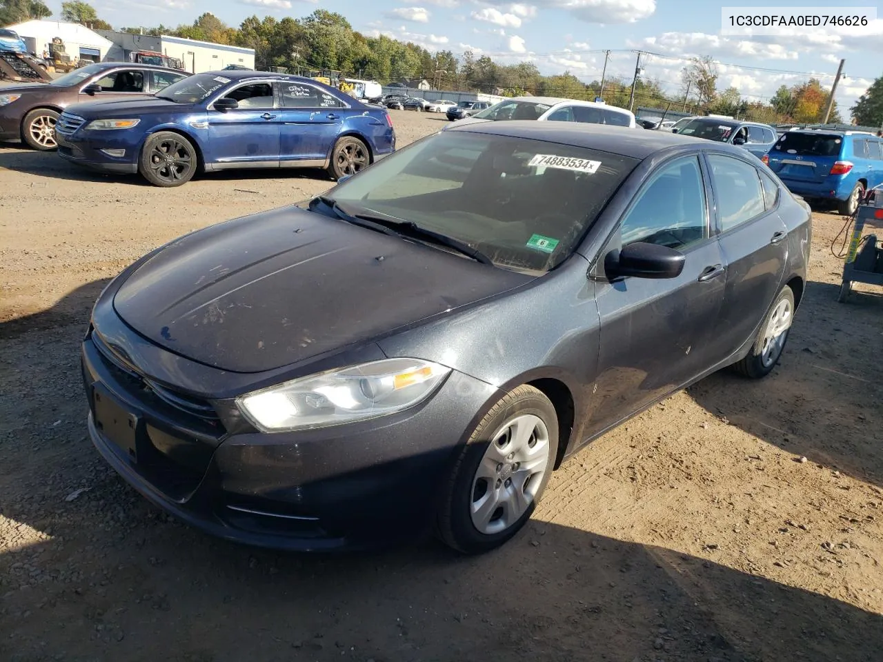 2014 Dodge Dart Se VIN: 1C3CDFAA0ED746626 Lot: 74883534