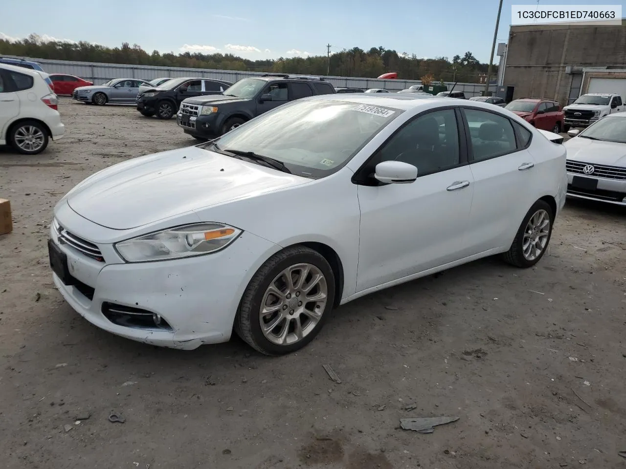 2014 Dodge Dart Limited VIN: 1C3CDFCB1ED740663 Lot: 75197684