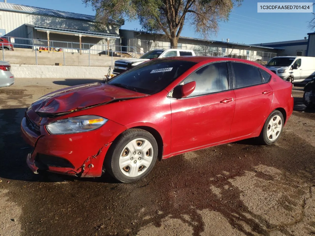 2014 Dodge Dart Se VIN: 1C3CDFAA5ED701424 Lot: 75949064