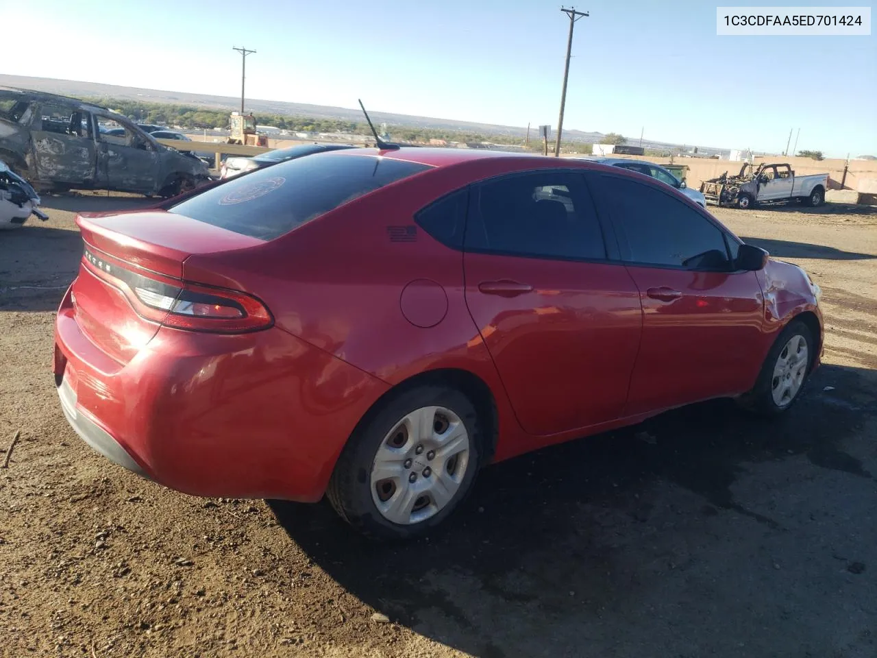 2014 Dodge Dart Se VIN: 1C3CDFAA5ED701424 Lot: 75949064