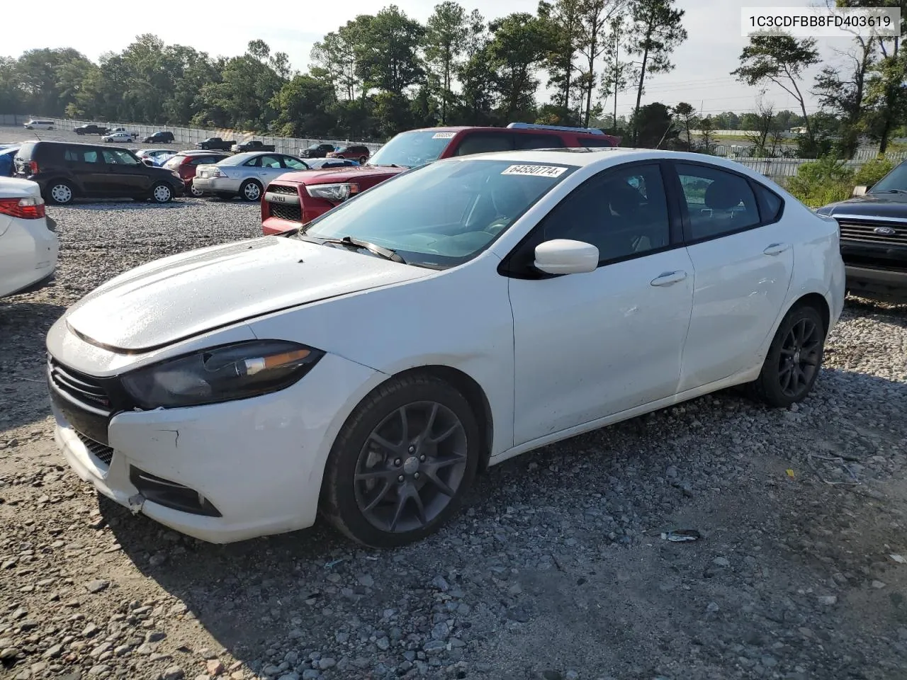 2015 Dodge Dart Sxt VIN: 1C3CDFBB8FD403619 Lot: 64550774