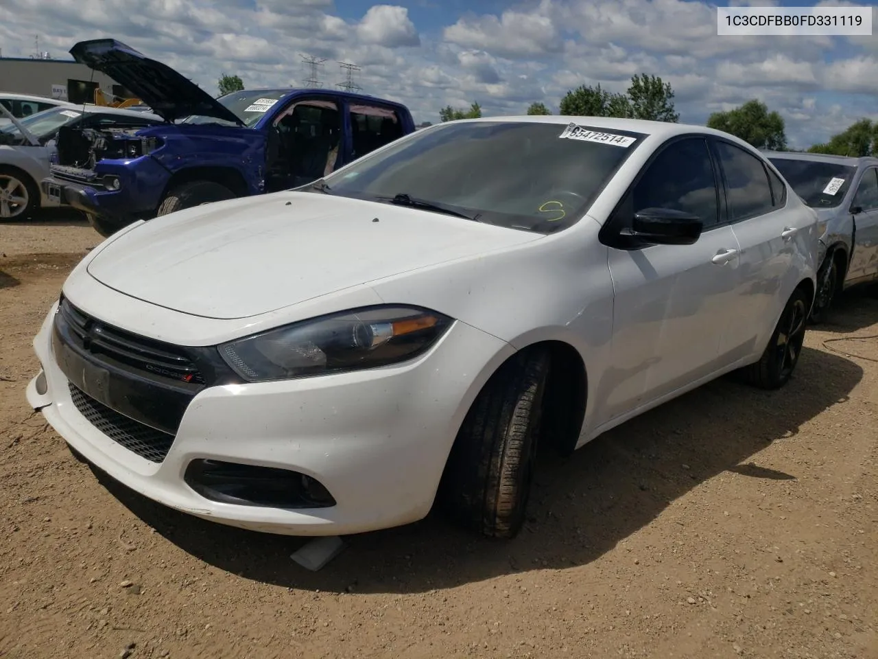 2015 Dodge Dart Sxt VIN: 1C3CDFBB0FD331119 Lot: 65472514