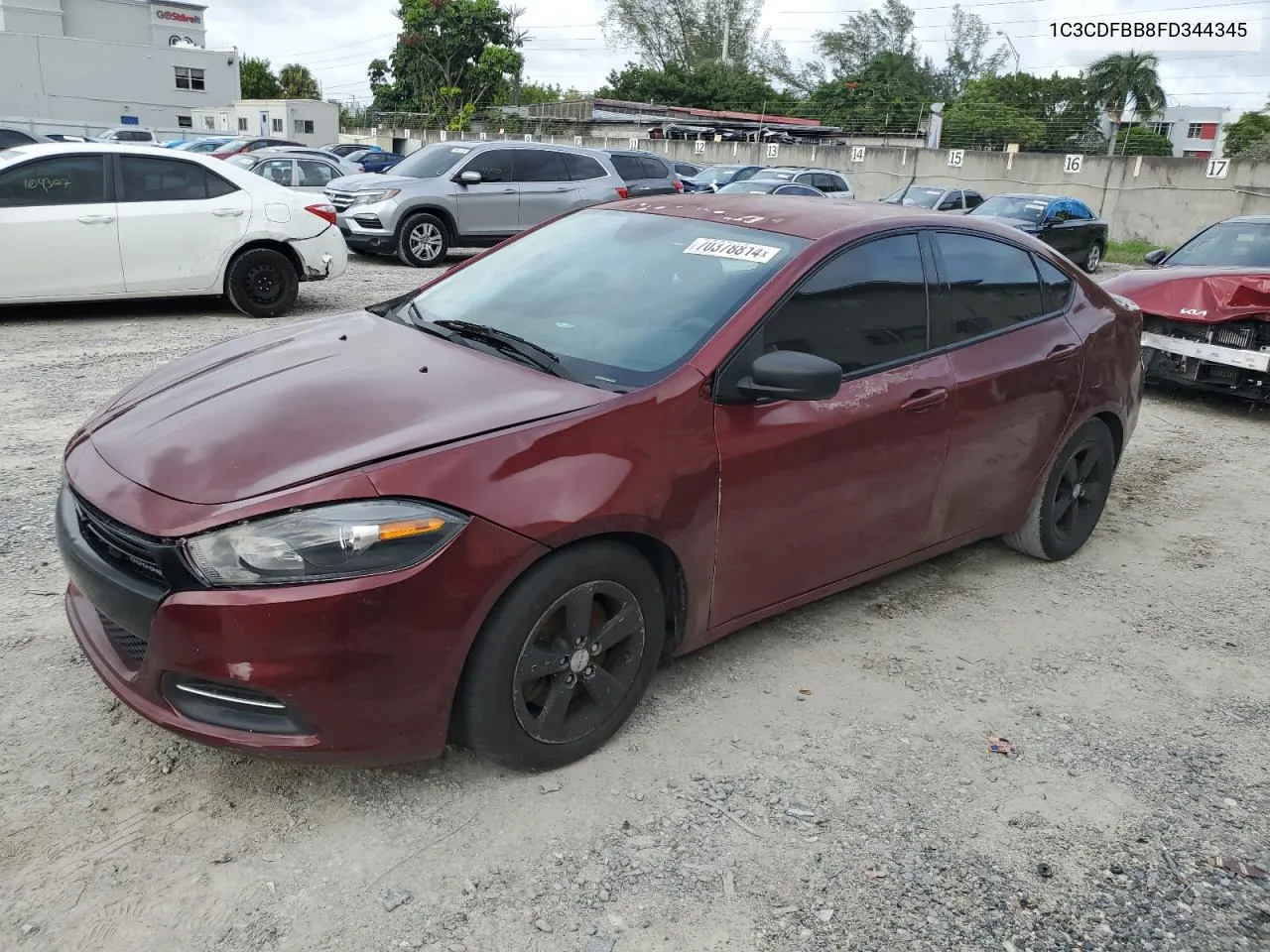 2015 Dodge Dart Sxt VIN: 1C3CDFBB8FD344345 Lot: 70378814