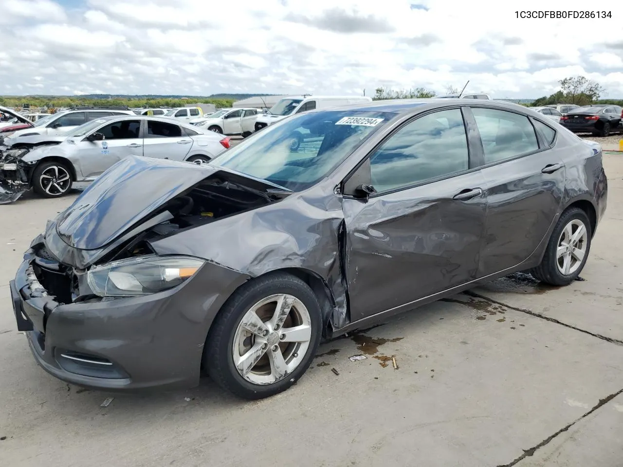 2015 Dodge Dart Sxt VIN: 1C3CDFBB0FD286134 Lot: 72392294