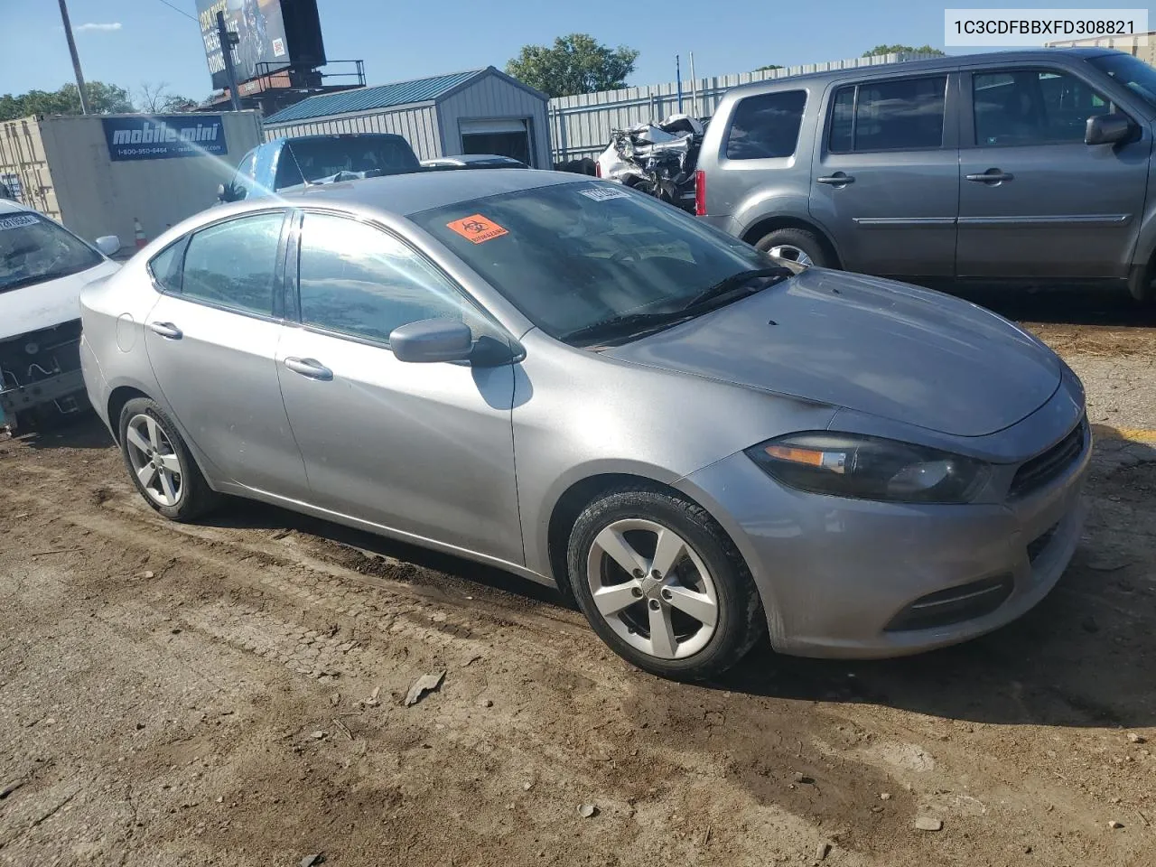 2015 Dodge Dart Sxt VIN: 1C3CDFBBXFD308821 Lot: 72722884