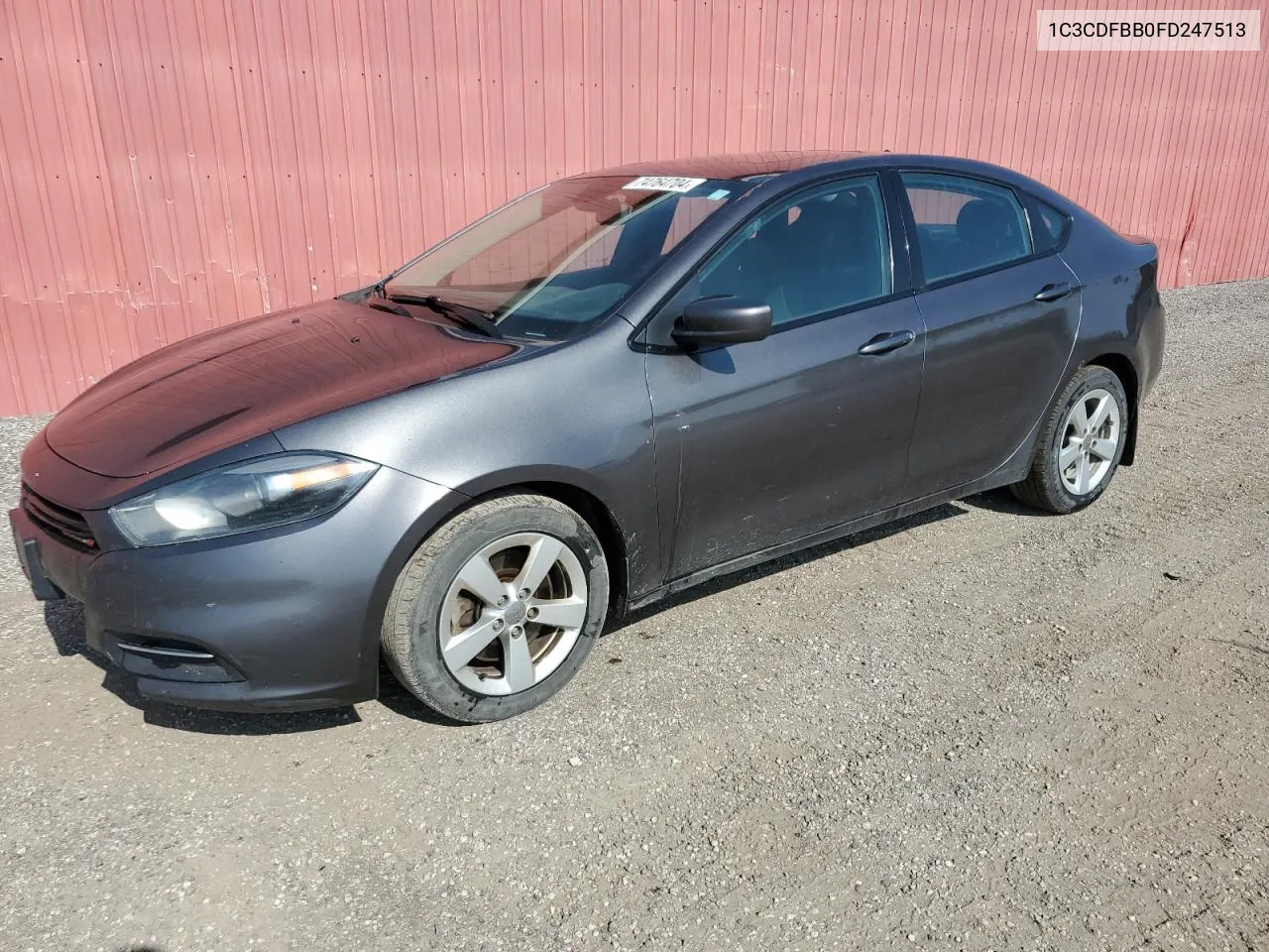 2015 Dodge Dart Sxt VIN: 1C3CDFBB0FD247513 Lot: 74764704